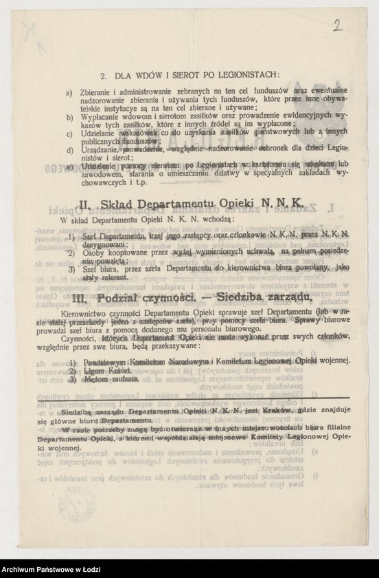 Obraz 2 z jednostki "[Regulamin Departamentu Opieki Naczelnego Komitetu Narodowego]"