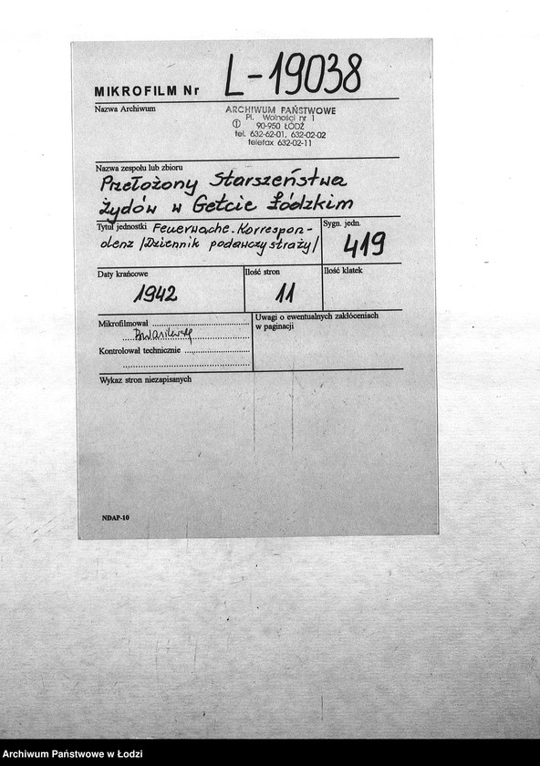 Obraz 2 z jednostki "Flurwache. Korrespondenz [Dziennik podawczy straży]"