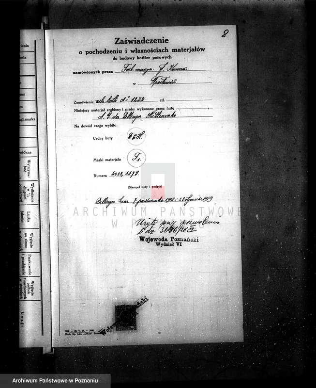 Obraz 12 z jednostki "Gorzelnia rolnicza w Boguszynie pow. jarociński własność Jouanne nr fabr. 173, nr woj. 3726"