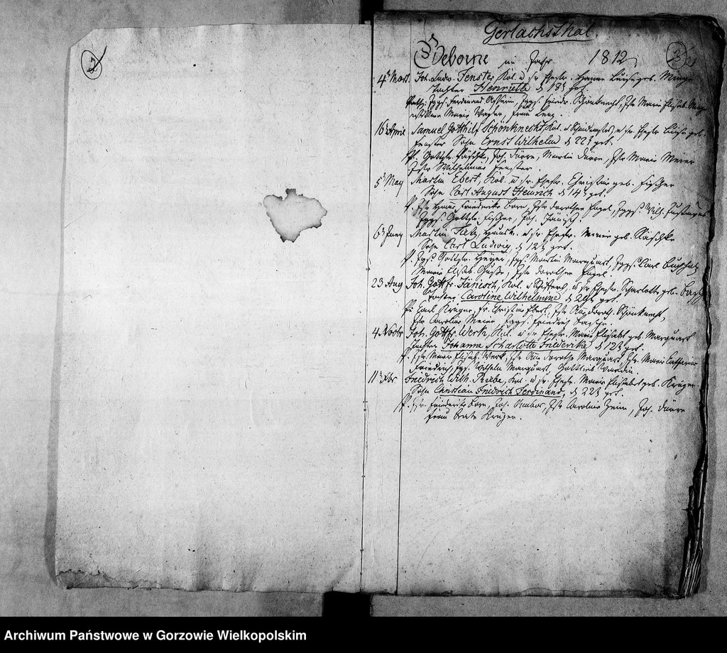 image.from.unit.number "Duplikate der Kirchenbücher von der Parochie Lossow: Raumerswalde (Roszkowice), Gerlachsthal (Gostkowice)"