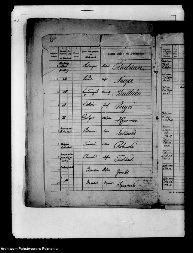 Obraz 6 z jednostki "Ewidencja stanowisk obsadzonych przez siły polskie w Głównej Kasie Rejencyjnej w Poznaniu i inne sprawy osobowe"