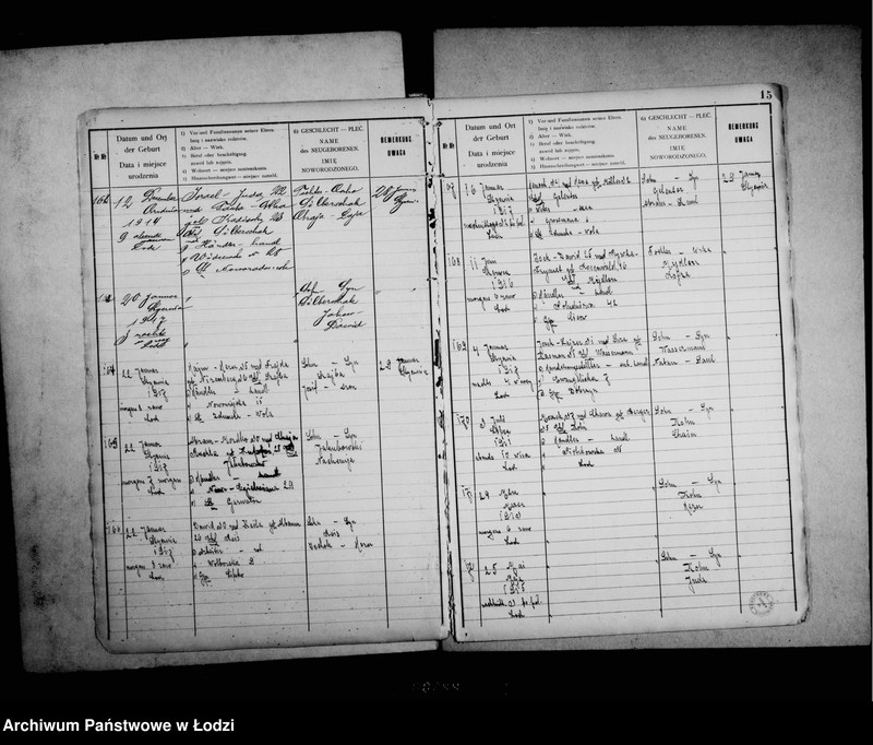 Obraz 19 z jednostki "[Ksiega urodzeń]"