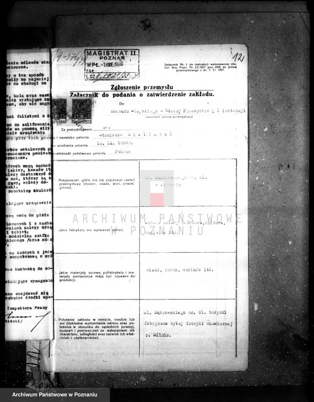 Obraz 16 z jednostki "Zieliński St. Wartoma odlewnia metali Poznań /zatwierdzanie urządzenia/"