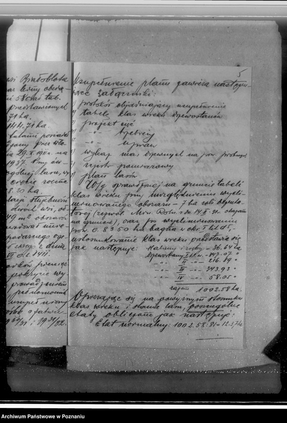 Obraz 9 z jednostki "Sprawa zatwierdzenia uzupełnienia planu gospodarstwa leśnego dla obciążonych służebnościami lasów majątku Biała-Królikowska powiatu konińskiego"