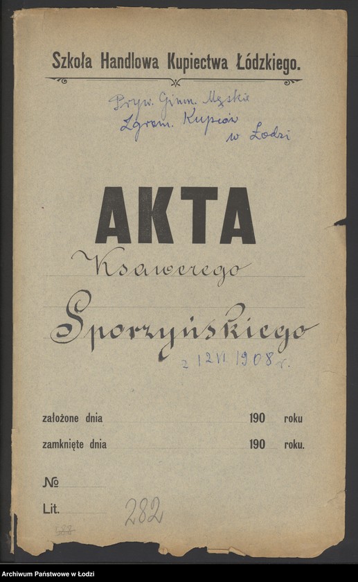 Obraz 2 z jednostki "Akta Ksawerego Sporzyńskiego"