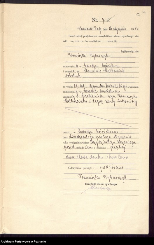 Obraz 9 z jednostki "[Rejestr główny zgonów]"
