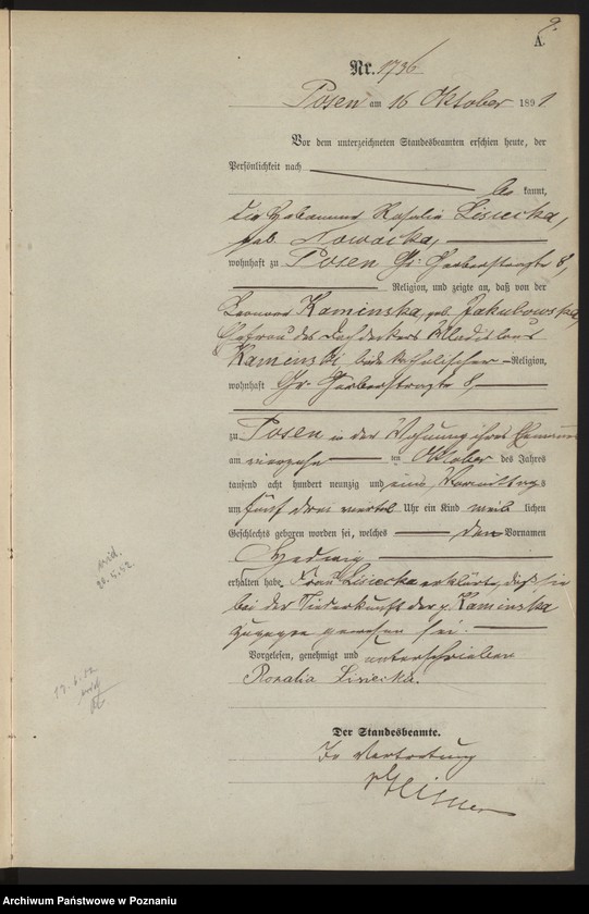 Obraz 13 z jednostki "Księga urodzeń t. V"