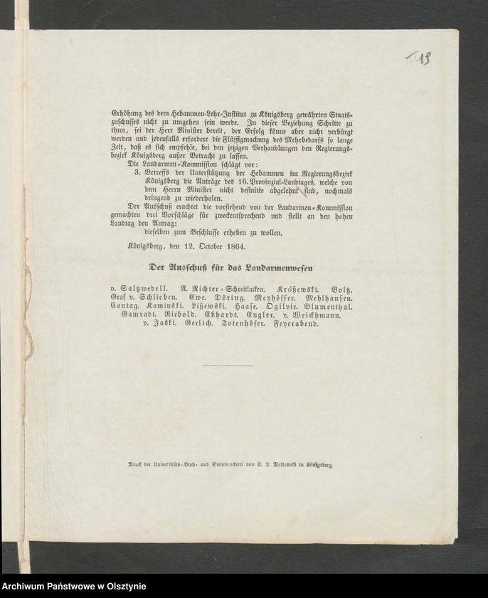 image.from.unit.number "Acta des 17ten Provinzial-Landtages der Stände des Königreichs Preußen betreffend das Hebammen Wesen in den Regierungs Bezirke Königsberg [Królewiec] und Gumbinnen [Gąbin]"