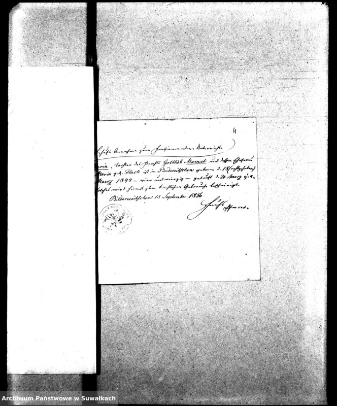 image.from.unit.number "Dowody do Aktów Małżeństw Parafii Ewang.-Augsburskiej Wiżajny za rok 1864"