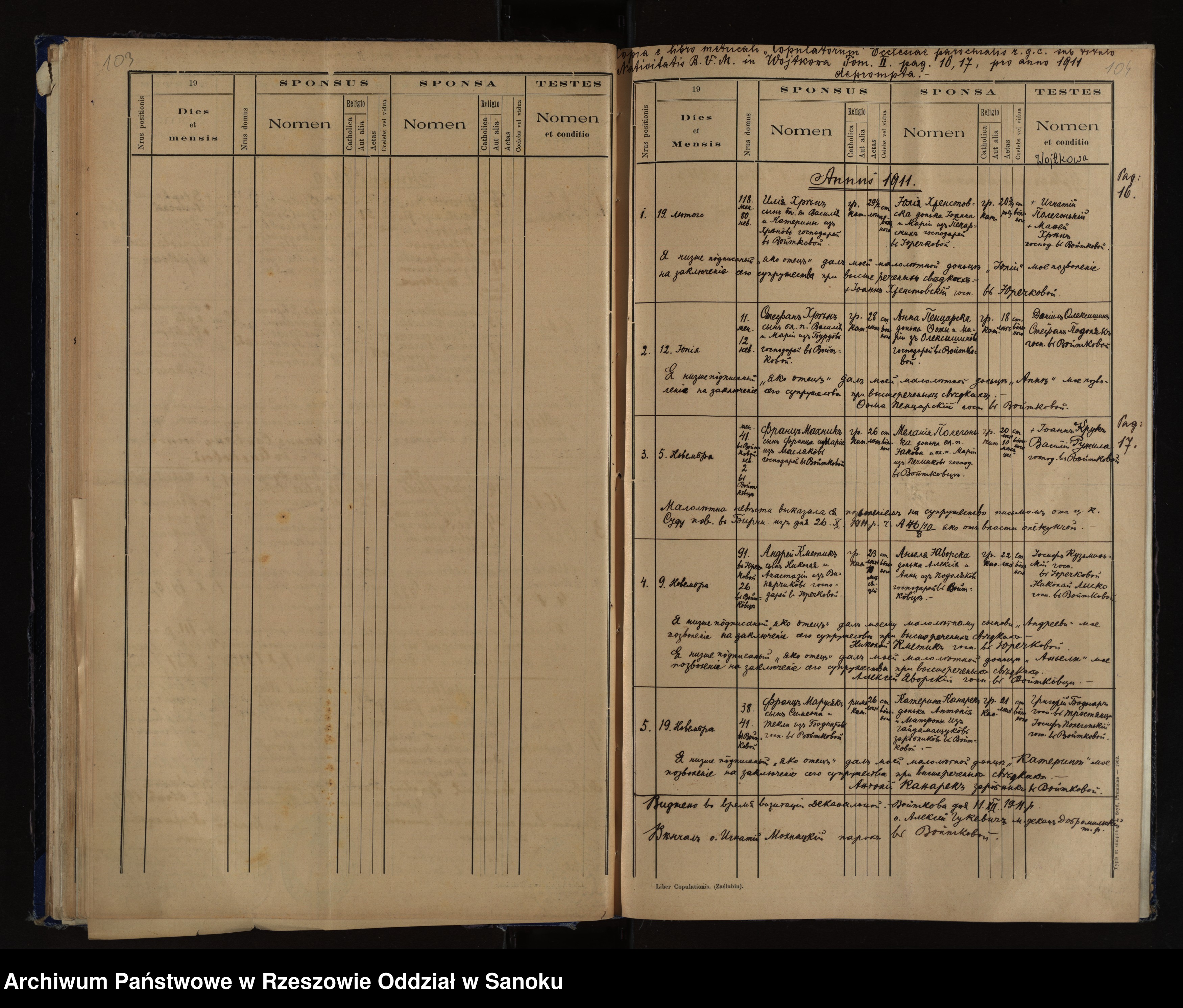 Skan z jednostki: Księga małżeństw z lat 1880-1900, 1904, 1907-1924, 1930-1937 i zgonów z lat 1891-1900, 1904, 1907-1924, 1930-1937 dla miejscowości Wojtkowa, Jureczkowa, Nowosielce Kozickie