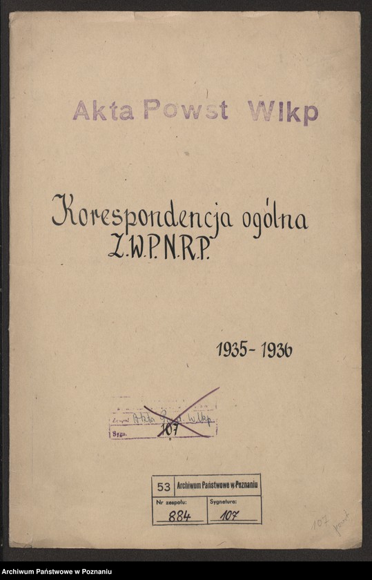 Obraz 3 z jednostki "Korespondencja ogólna Związku Weteranów Powstań Narodowych Rzeczypospolitej Polski."