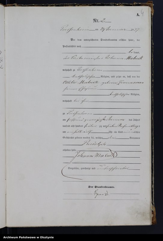 Obraz 6 z jednostki "Geburts-Haupt-Register Nr 1 - 78"