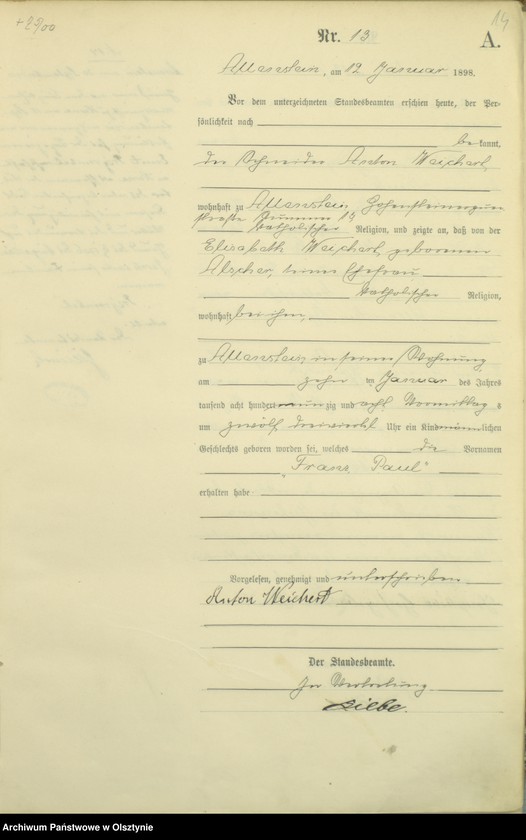 image.from.unit.number "Geburts-Haupt-Register Tom I,Nr 1 - 399"
