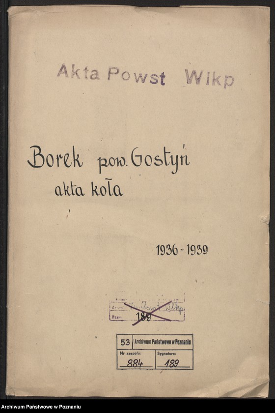 Obraz 3 z jednostki "Borek, powiat Gostyń - akta koła."