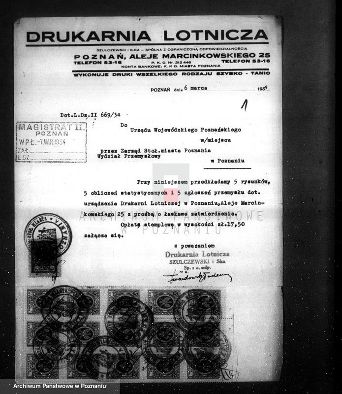 Obraz 5 z jednostki "Zatwierdzenie Drukarni Lotniczej przy Al.. Marcinkowskiego 25"