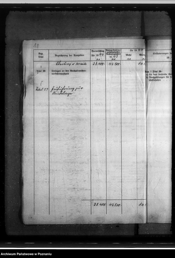 Obraz 15 z jednostki "Haushaltsplan 1944. Landesfremdenverkehrsverband - Reichsgau Wartheland"