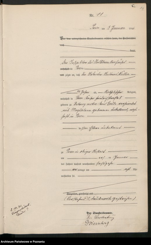 Obraz 13 z jednostki "Księga miejscowa zgonów tom I [Rejestr główny zgonów]"