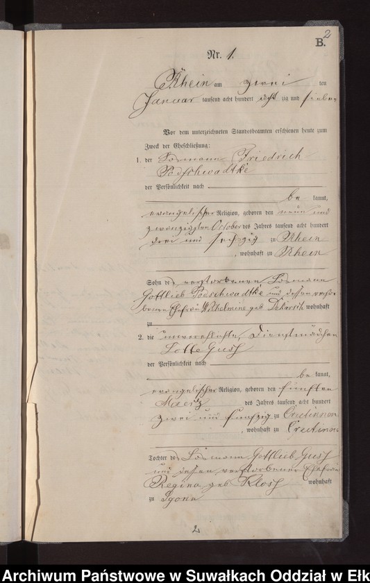 image.from.unit.number "Heiraths-Neben-Register des Preussischen Standes-Amtes Rhein Kreis Loetzen"