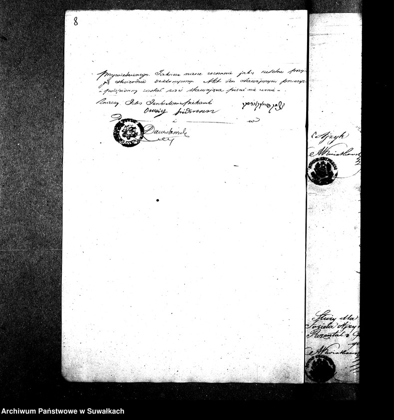 image.from.unit.number "Dowody do Akt Małżeństwa urzędnika Stanu Cywilnego Wyznania Mojżeszowego Okręgu Bakałarzewskiego za Rok 1853 spisanych"