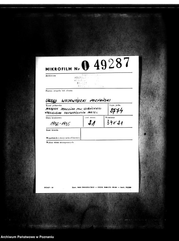 Obraz 2 z jednostki "Majątek Dębogóra powiatu szubińskiego wydzielenie zastrzeżonych parcel"