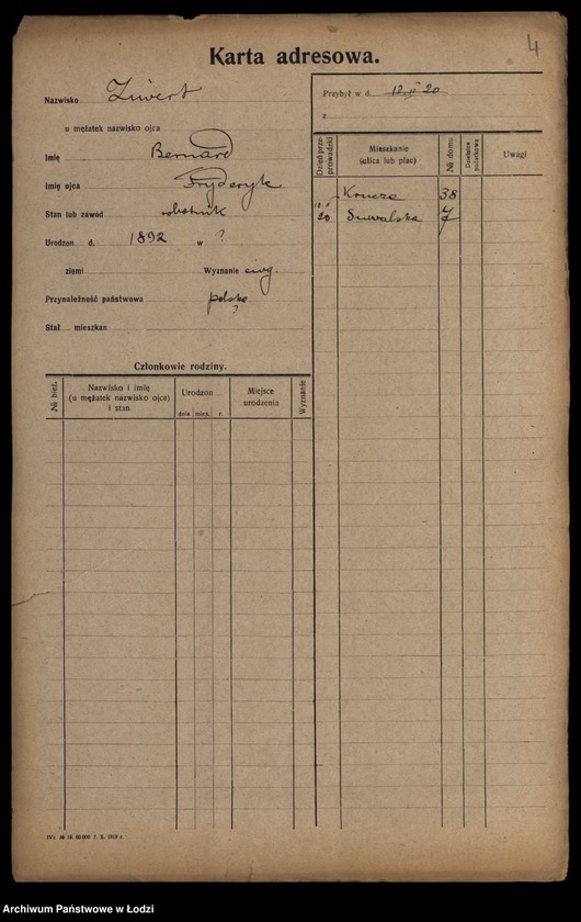 Obraz 6 z jednostki "[Spis ludności Łodzi] Zivel - Zolenberg"