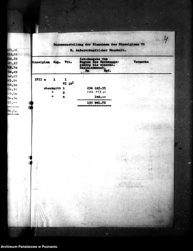 Obraz 8 z jednostki "Jahresnachweisung über die Haushaltseinnahmen und Ausgaben, Reichsministerium der Finanzen"