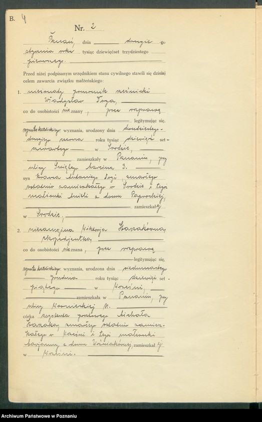 Obraz 5 z jednostki "Księga miejscowa małżeństw tom I [Rejestr główny małżeństw]"