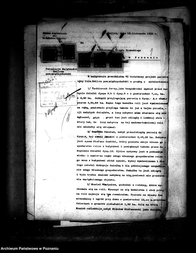 Obraz 5 z jednostki "Dodatkowy projekt parcelacyjny majątku Kwilcz powiatu międzychodzkiego"