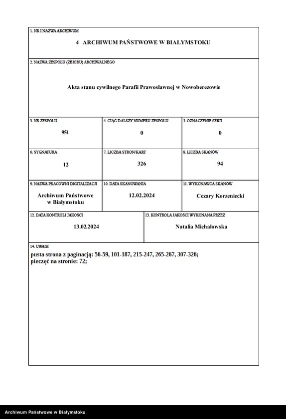Obraz 1 z jednostki "[Akta urodzeń, małżeństw i zgonów za lata 1914-1915]"