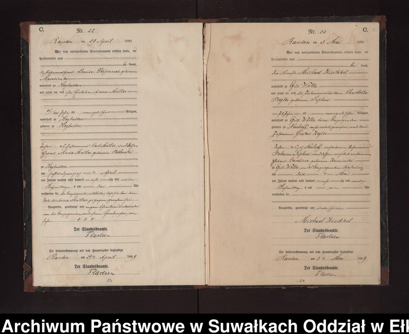 image.from.unit.number "Sterbe-Neben-Register des Preussischen Standes-Amtes Neuhoff Kreis Loetzen"