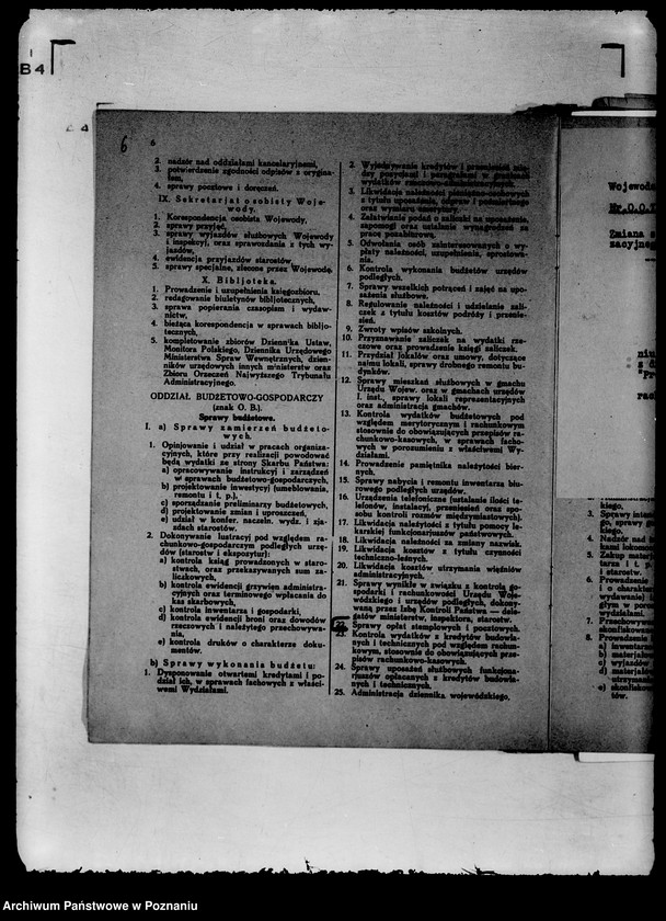 Obraz 10 z jednostki "/Zarządzenia wewnętrzne wojewody w sprawie podziału czynności w Urzędzie Wojewódzkim, statut organizacyjny itp./"