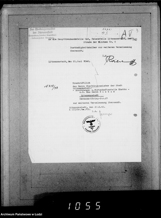 Obraz 7 z jednostki "286-320 [Wnioski ludności nieżydowskiej wysiedlonej z Getta o zwrot rzeczy pozostawionych w dawnym miejscu zamieszkania]"