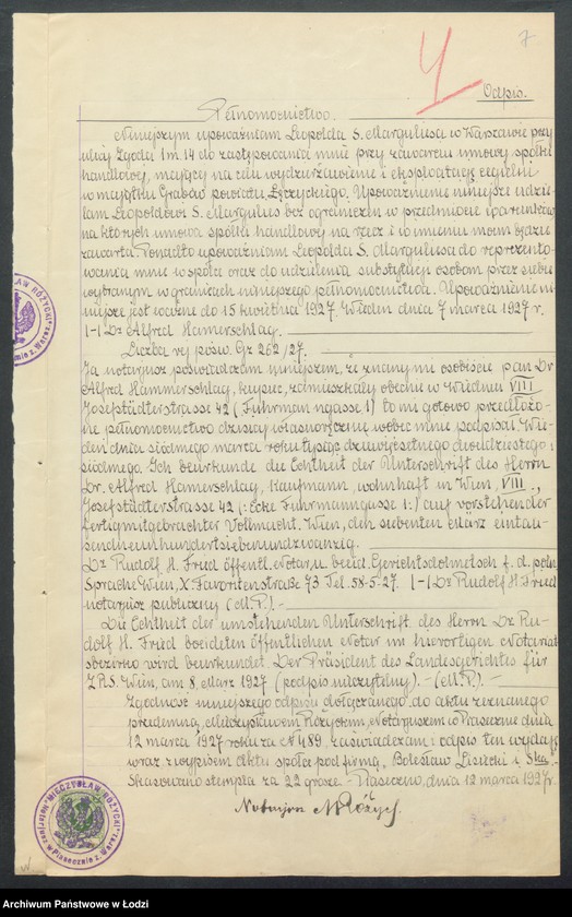 Obraz 9 z jednostki "Bolesław Lisiecki i s-ka – wydzierżawienie i eksploatacja cegielni w majątku Grabów"
