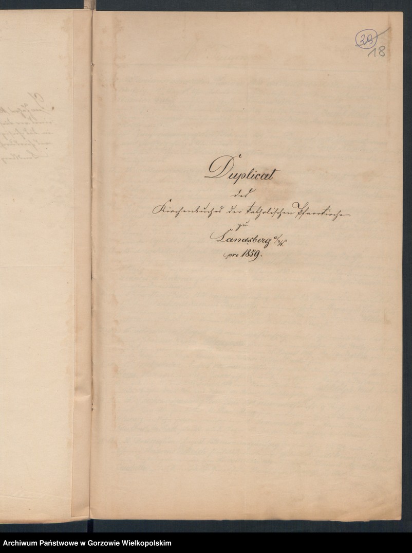 image.from.unit.number "Duplikate der Kirchenbücher der durch spätere Ehe erfolgte Legitimation unehelicher Kinder der katholischen Pfarrkirche zu Landsberg an der Warthe"