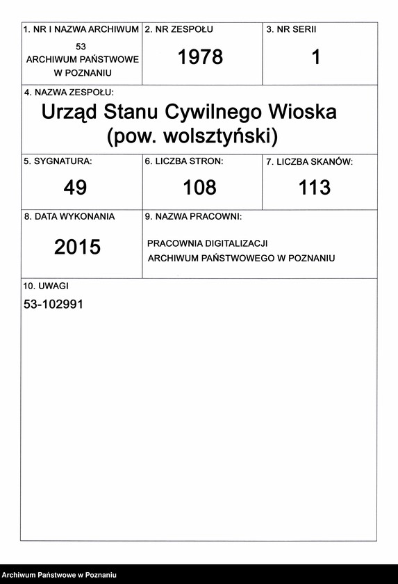 Obraz 1 z jednostki "Księga urodzeń"