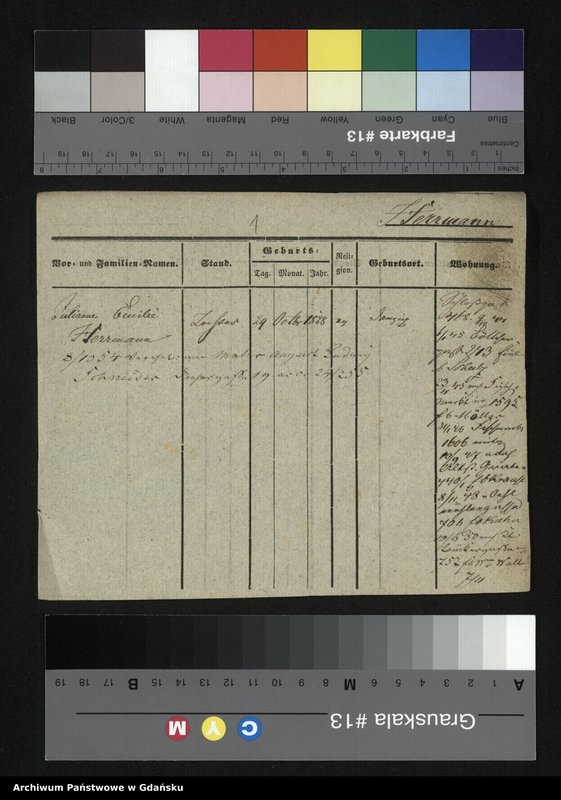 image.from.unit.number "Karty meldunkowe: Herrmann Julianne - Herrmann Wilhelmine"