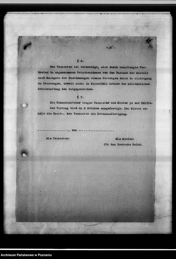 Obraz 18 z jednostki "Verhandlungen und Vertrag über die Vermietung an die Vermacht - Gauheilanstalt Kosten."