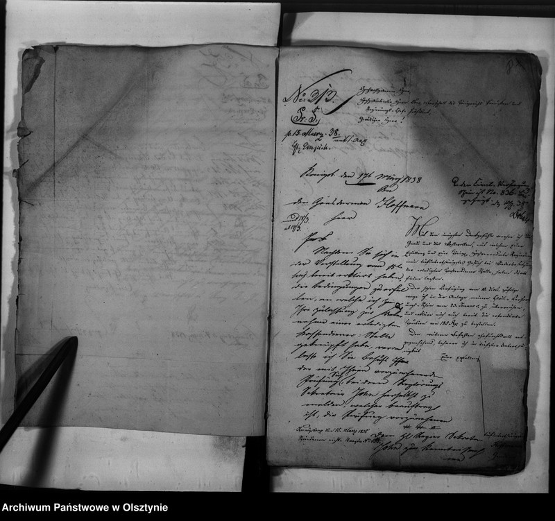 image.from.unit.number "Anstellung des Gensdarm Hoffmann [Johann Friedrich] als Regierungs-Haupt Kassesdiener"