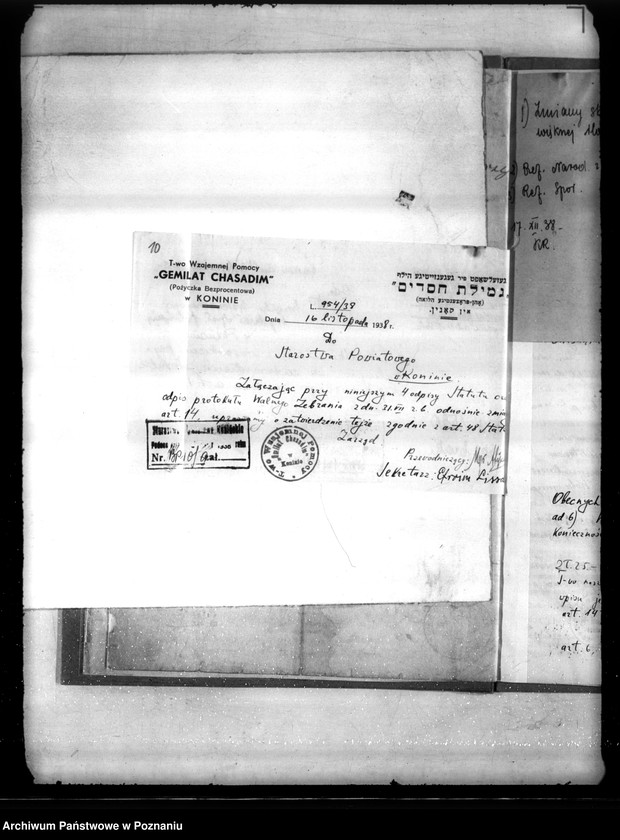 image.from.unit.number "/Stowarzyszenie wzajemnej Pomocy w Obrębie miasta Konina /,,Gemitat Chesadim""