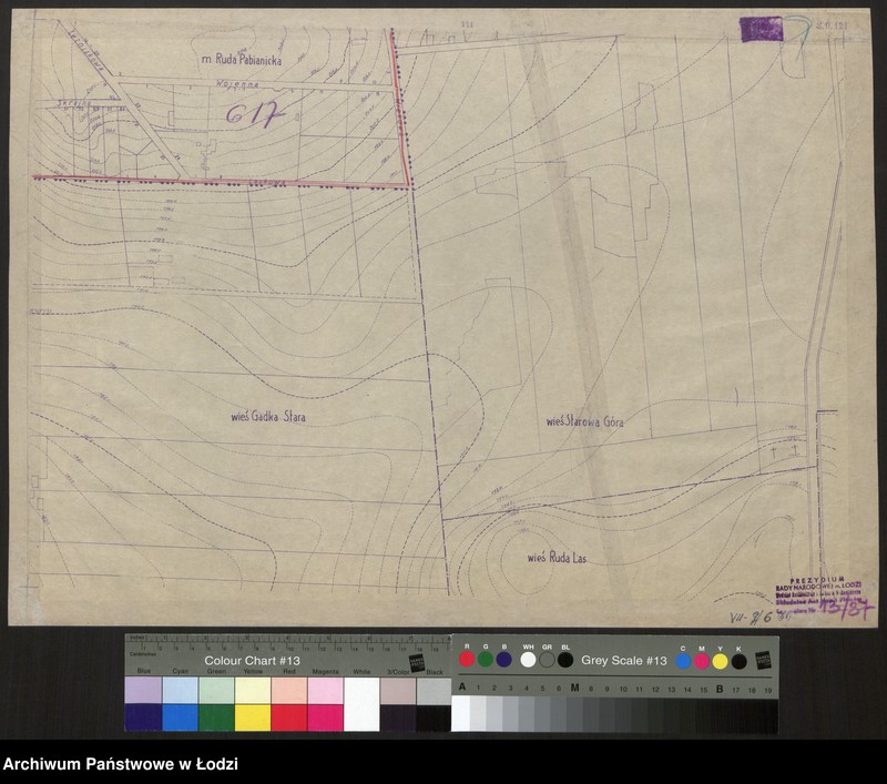 Obraz 1 z jednostki "Plan m. Łodzi 1:2000 z oznaczeniem podziału miasta na Obwody Komitetów Blokowych. Sekcja SO 121"