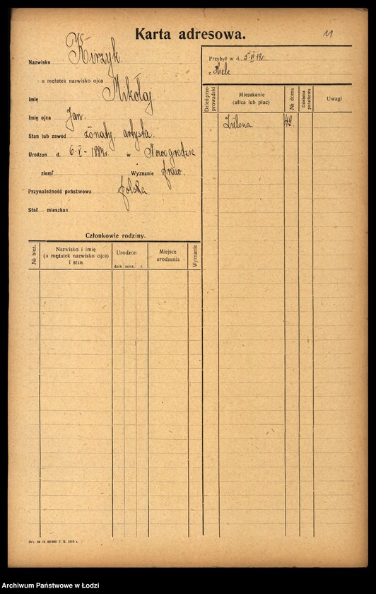 Obraz 13 z jednostki "[Spis ludności Łodzi] Kirszrot - Klajdermacher"