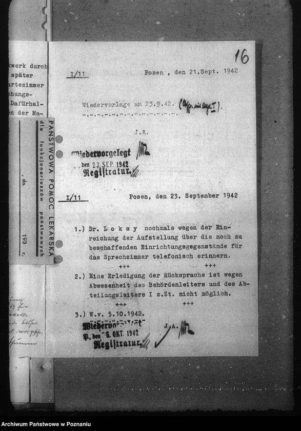 Obraz 20 z jednostki "Einsetzung eines Vertrauensarztes und Errickung eines Sprechzimmers"