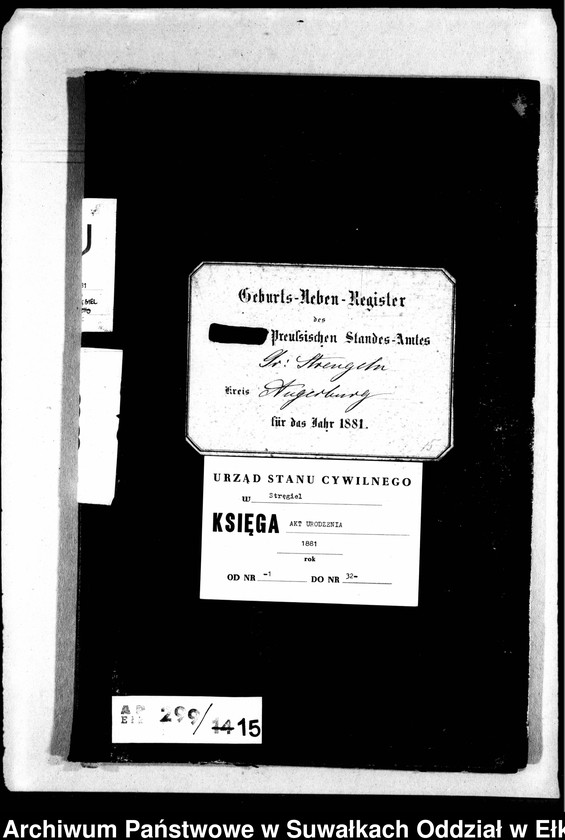 image.from.unit.number "Geburts-Neben-Register des Preussischen Standes-Amtes Gr. Strengeln Kreis Angerburg"