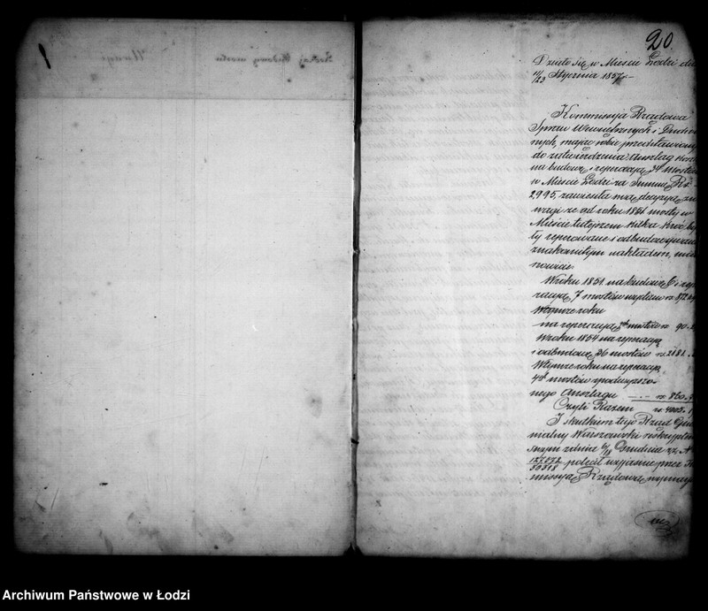 Obraz 18 z jednostki "Operat tyczący się budowy nowych i reparacji starych mostów w mieście Łodzi"