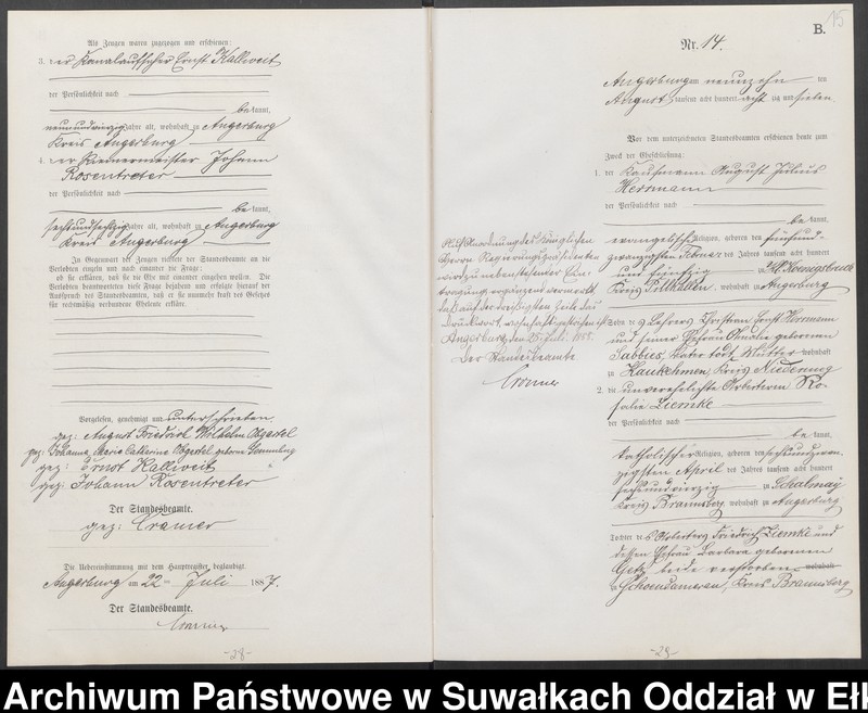 image.from.unit.number "Heiraths-Neben-Register des Preussischen Standes-Amtes der Stadt Angerburg Kreis Angerburg"