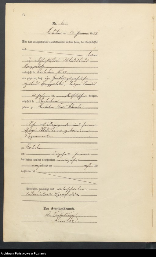 Obraz 8 z jednostki "Sterbe-Haupt-Register "