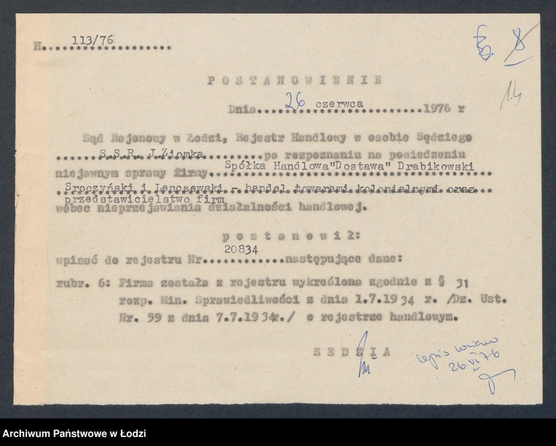 Obraz 16 z jednostki "Spółka Handlowa „Dostawa” – Drobikowski, Sroczyński i Lenczewski"