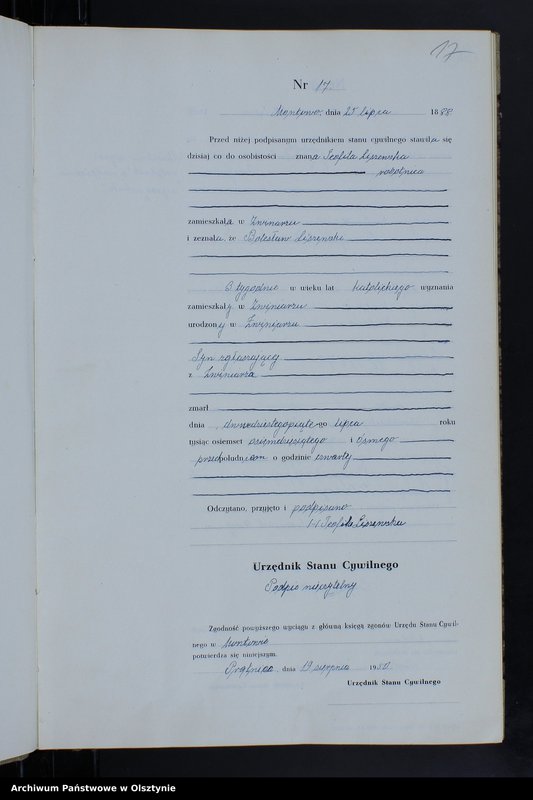 image.from.unit.number "Księga zgonów Nr 1 - 38,1 - 42,1 - 45 i 1 - 62 /brak lat 1890 - 1895/ /przepisana w języku polskim z oryginału niemieckiego w dniach16.07.-22.08.1950"