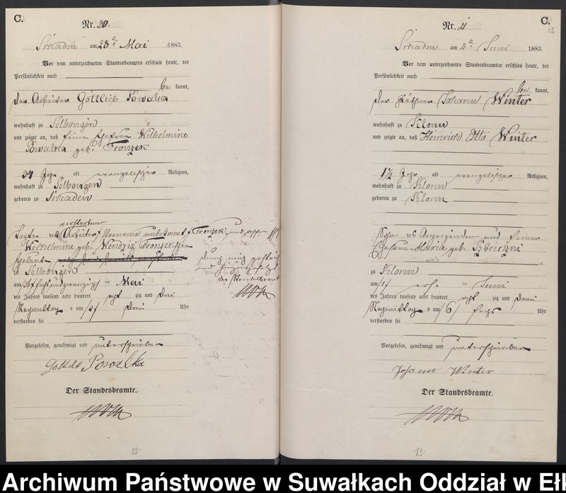 image.from.unit.number "Sterbe-Haupt-Register des Königlich Preussischen Standes-Amtes Schaden Kreis Sensburg"