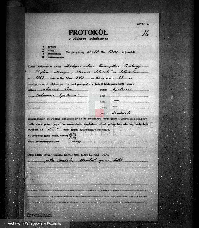 Obraz 17 z jednostki "Cukrownia w Opalenicy, pow. nowotomyski nr woj. 5989"